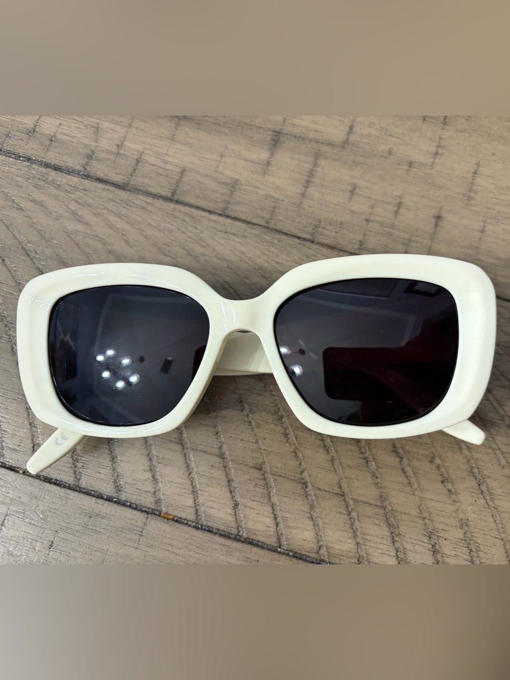 Barton Perreira Cream Oversized Square Sunglasses